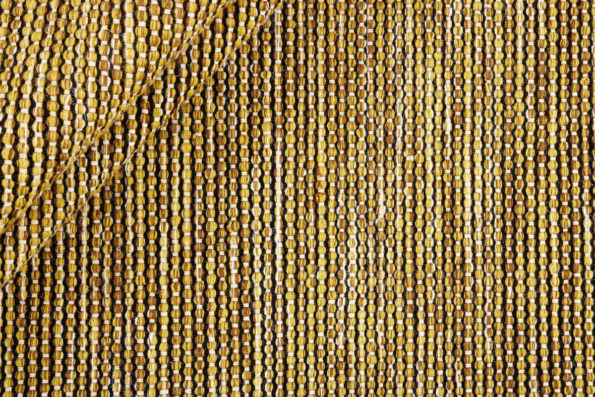 Tapis Laine & Coton Jaune Moutarde - Trama, détail du tissage