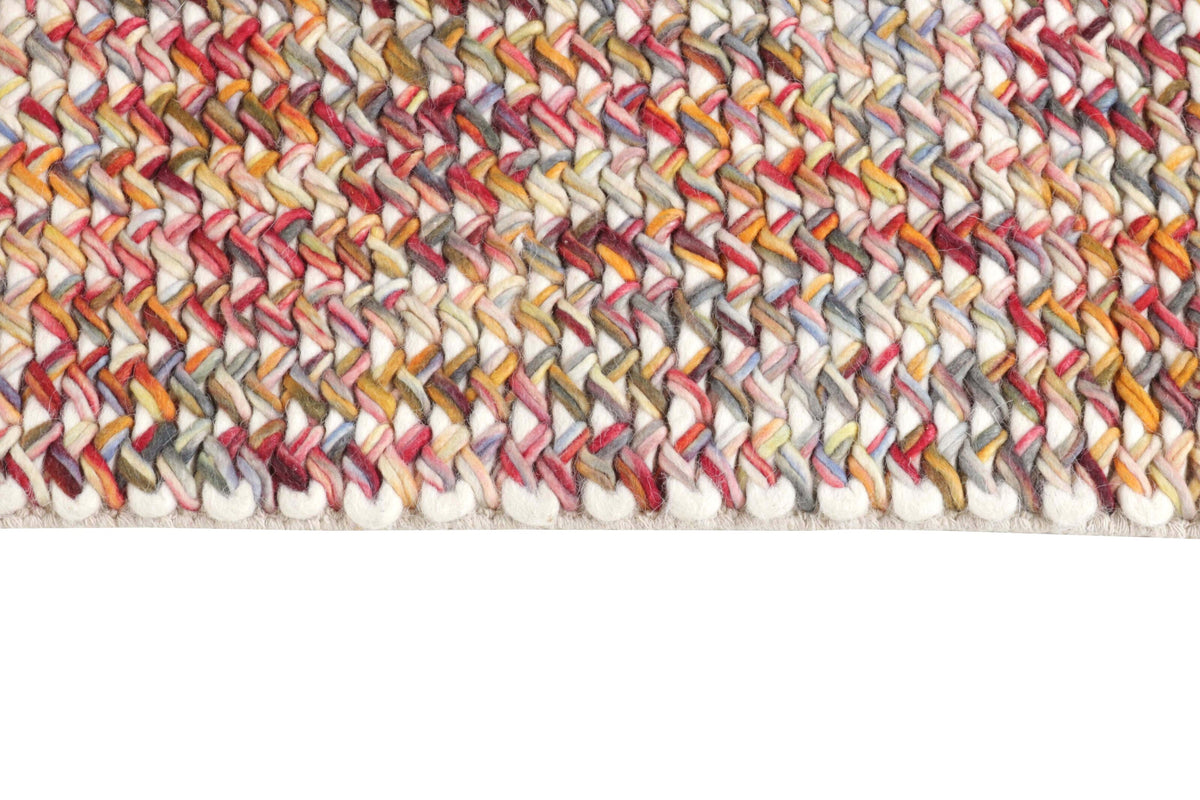 Woll-Baumwoll-Teppich Bunt - Nastro, Detail des Materials