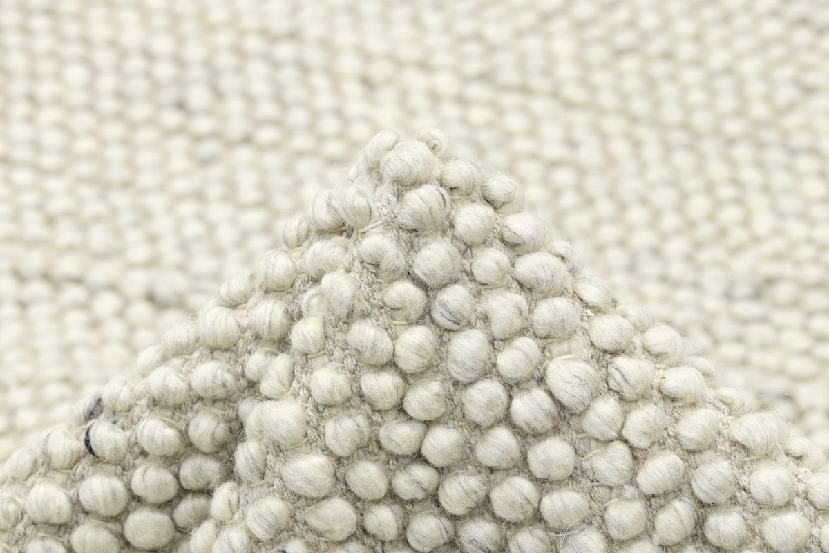 Woll-Viskose-Teppich Schneeweiß - Perlina, Nahaufnahme des Materials