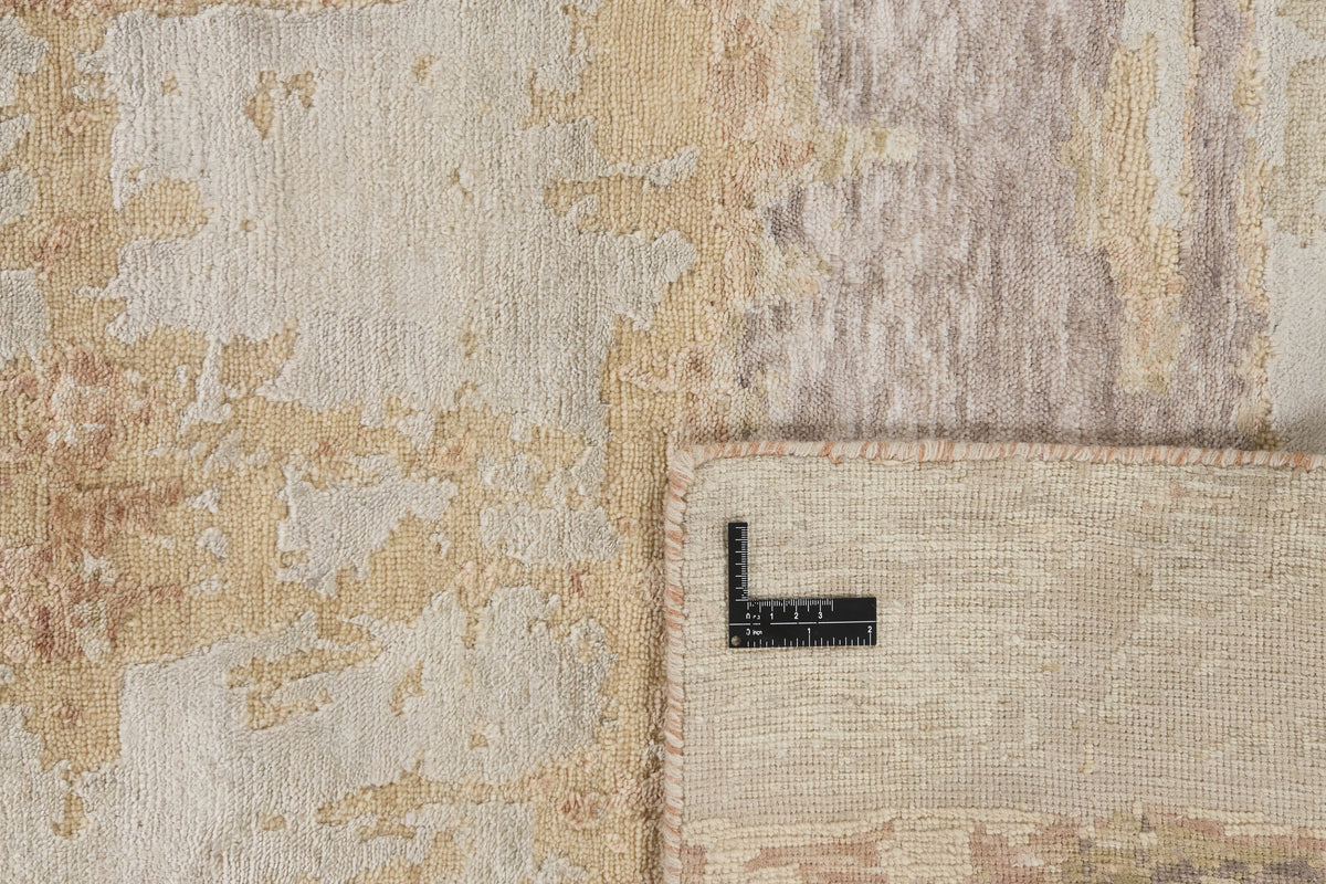 Tapis Laine & Viscose Sable Rosé - Pastello, gros plan sur la texture
