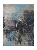 Tapis Lavable Design Anthracite et Bleu - Terrazzo
