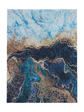 Tapis Lavable Design Bleu Doré - Terrazzo