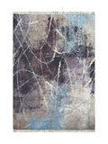 Tapis Lavable Design Bleu et Anthracite - Terrazzo