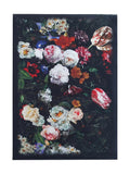 Tapis Lavable Design Noir Fleurs - Terrazzo