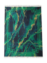 Tapis Lavable Design Vert et Or - Terrazzo