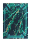 Tapis Lavable Moderne Vert et Bleu - Terrazzo