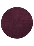 Tapis Lavable Rond Shaggy Aubergine - Sahel