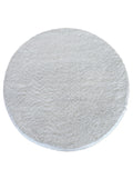 Tapis Lavable Rond Shaggy Blanc Ivoire - Sahel