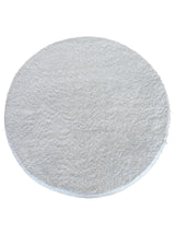 Tapis Lavable Rond Shaggy Blanc Ivoire - Sahel