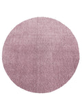 Tapis Lavable Rond Shaggy Rose Poudré - Sahel