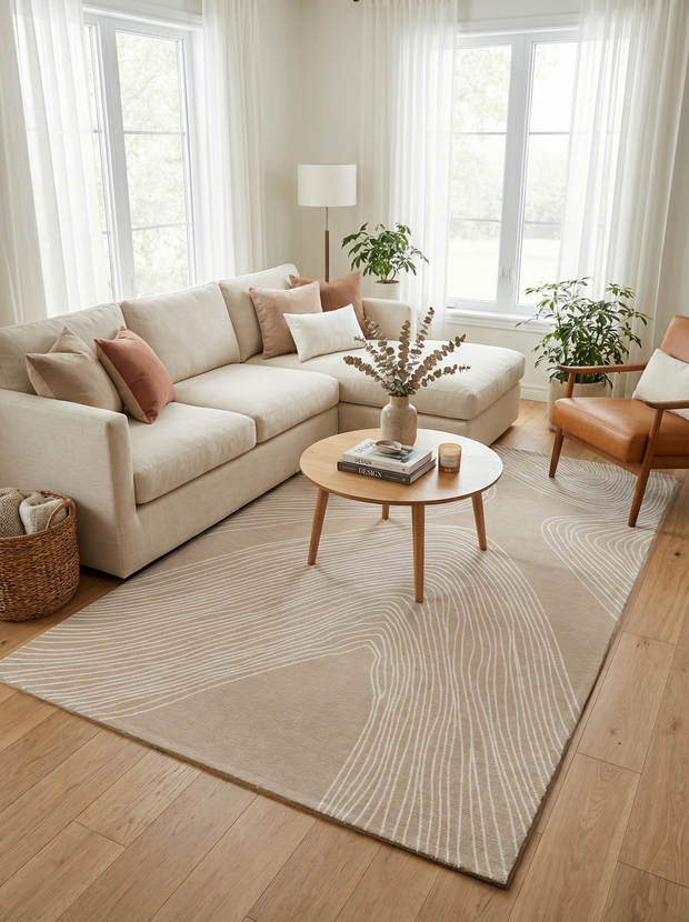 Wasbaar vloerkleed Scandinavisch Beige - Vesuvo