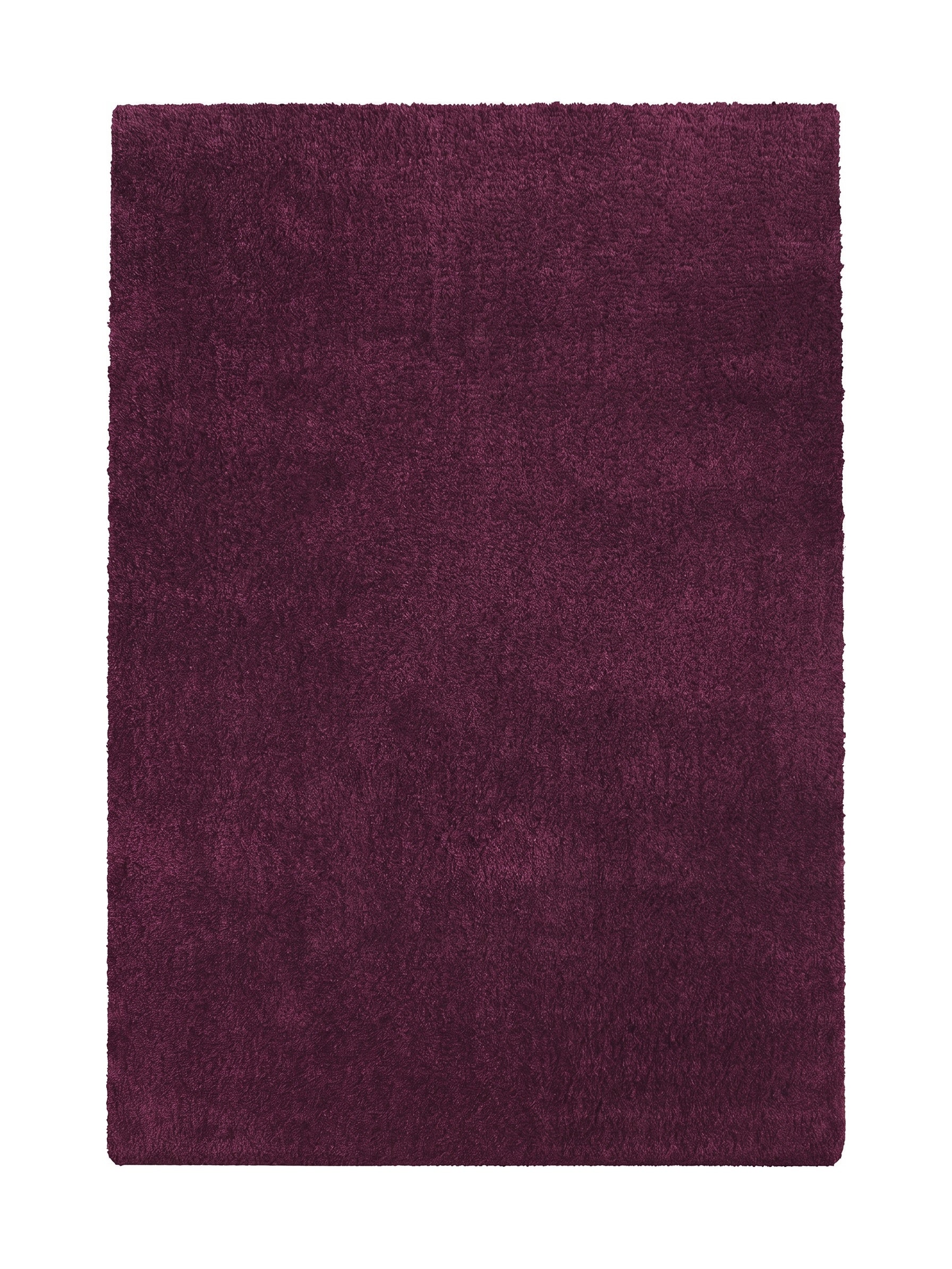 Tapis shaggy rectangulaire de couleur prune, aux fibres longues et douces