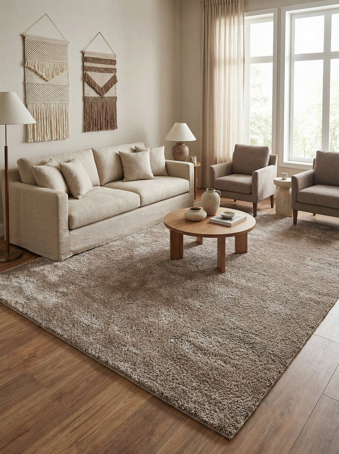 Tapis Lavable Shaggy Taupe - Cardo