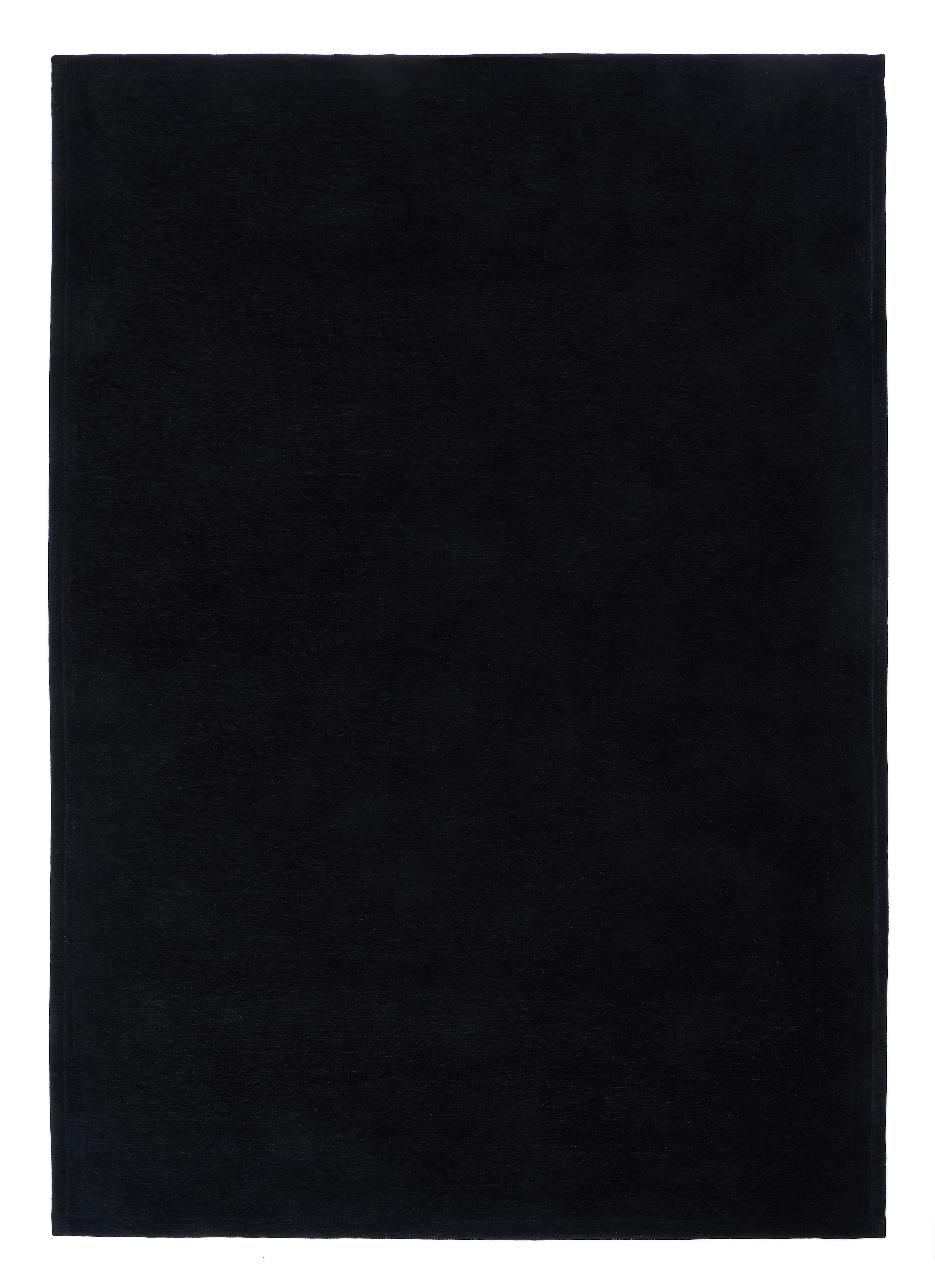 Tapis rectangulaire noir uni, style sobre, pour une ambiance moderne