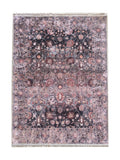 Tapis Lavable Vintage Anthracite et Rose - Terrazzo