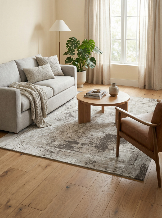 Tapis Lavable Vintage Beige - Massif