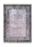 Tapis Lavable Vintage Mauve et Anthracite - Terrazzo N°2