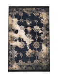 Tapis Lavable Vintage Noir et Beige - Onyx