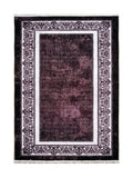 Tapis Lavable Vintage Prune et Gris - Terrazzo