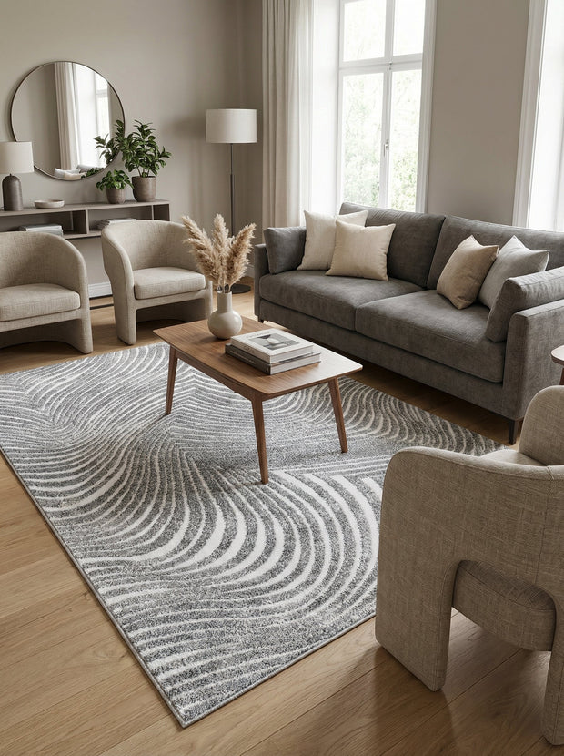 Tapis Moderne Crème & Gris - Arcano