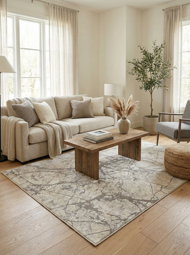 Tapis Moderne Crème & Gris - Mirador