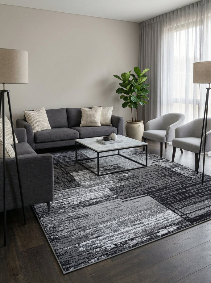 Tapis Moderne Gris & Anthracite - Camden
