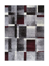 Tapis Moderne Gris et Rouge - Dante N°09