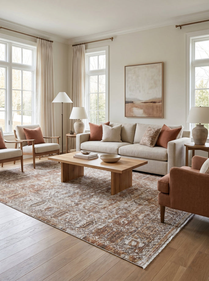 Tapis Oriental Terracotta & Beige - Perugia