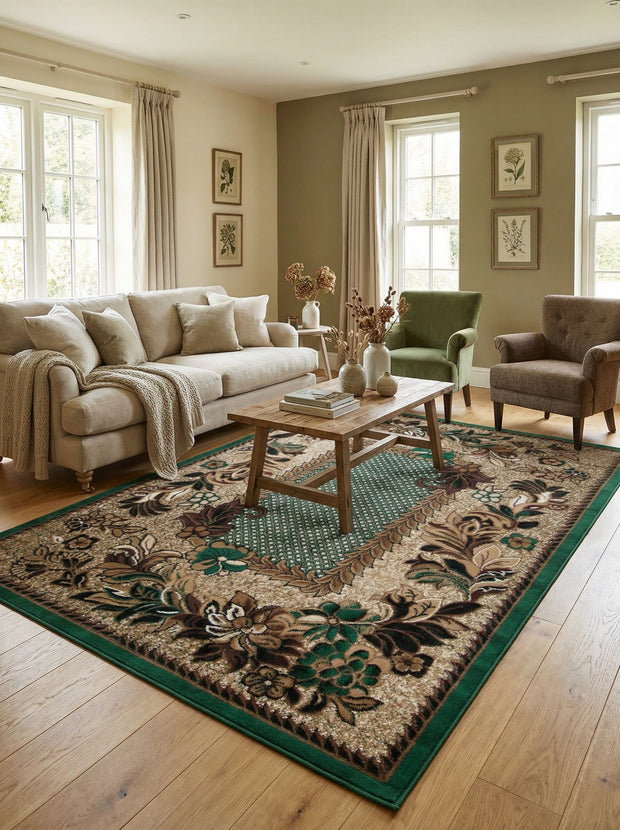Oosters vloerkleed Groen & Beige - Valore