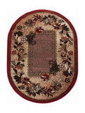 Tapis Ovale Oriental Rouge & Beige - Valore