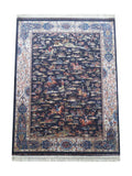 Tapis Persan en Soie Bleu Marine - Samara N°10