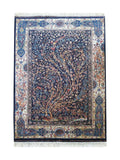 Tapis Persan en Soie Bleu Marine - Samara N°11
