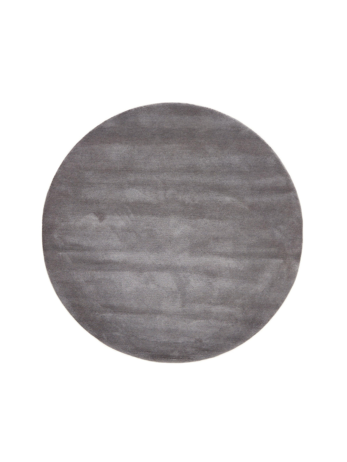 Concrete Grey Round 100% Wool Rug - Velluto seen from above in full