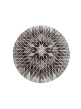 Tapis Rond Géométrique Beige et Marron - Torino