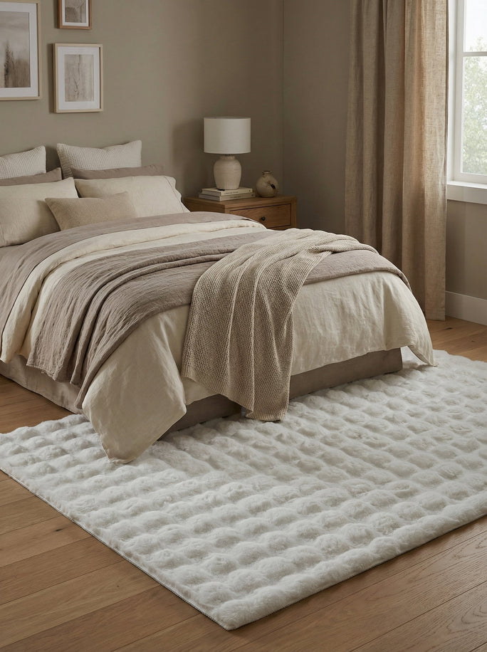 White Shaggy Rug - Prismo