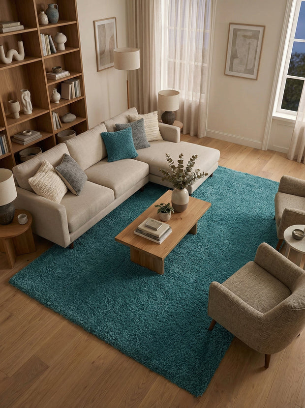 Tapis Shaggy Bleu - Calvino
