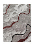 Tapis Shaggy Gris et Rouge - Calvino