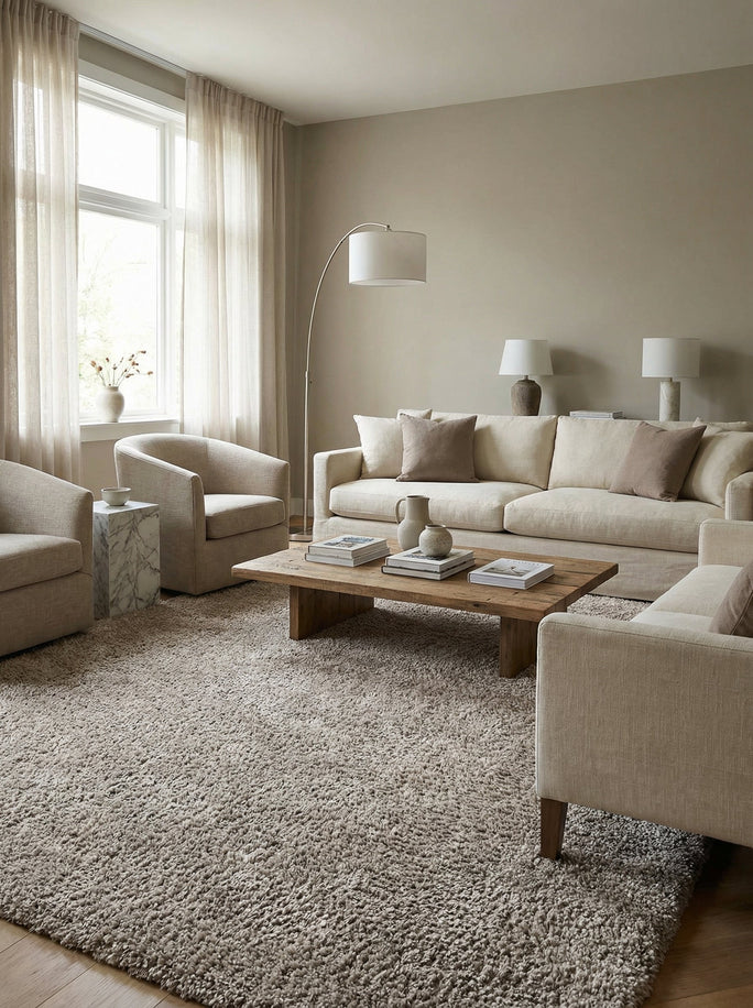 Tapis Shaggy Taupe - Calvino