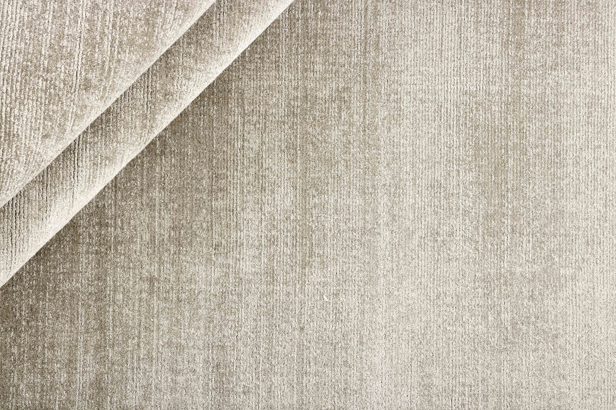 Viskoseteppich Greige - Lustro, Detail der Webstruktur